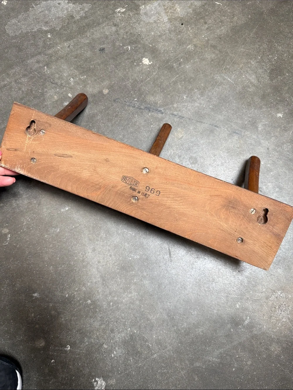 Vintage Fraber Italy Wooden Wall Coat Rack Mid Century Modern Sculptural Hooks